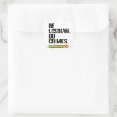 BE LESBIAN DO CRIME Tシャツ スクエアシール (バッグ)
