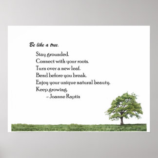 Be Like a Tree Inspirational Wall Art Print ポスター