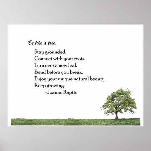 Be Like a Tree Inspirational Wall Art Print ポスター (正面)