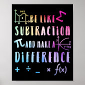Be Like Subtraction Math Quote For Teachers Studen ポスター (正面)