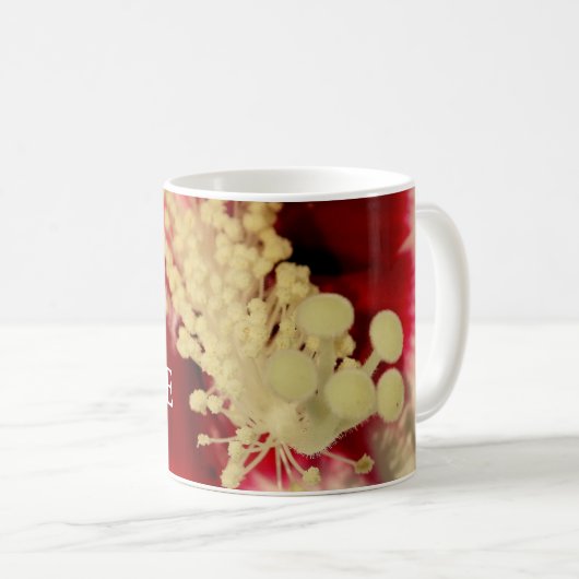 Be Love引用文フローラクローズアップ写真マグカップ コーヒーマグカップ (正面右)