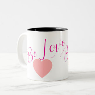 Be Love ミニマル ハート コーヒーマグ | 毎日をインスピ ツートーンマグカップ
