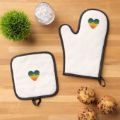 Be Love Retro Rainbow Heart  鍋つかみ&鍋敷きセット (トップダウン)