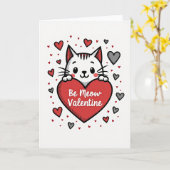Be Meow Valentine Cat Card カード (黄色い花)