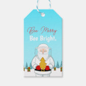 Be Merry. Be Bright. Christmas Beekeeper Santa ギフトタグ (正面)