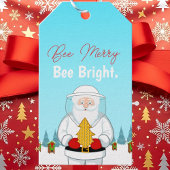 Be Merry. Be Bright. Christmas Beekeeper Santa ギフトタグ