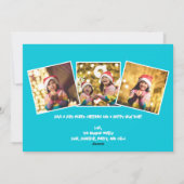 Be Merry Bright Blue Christmas Lights Photo Modern シーズンカード (裏面)