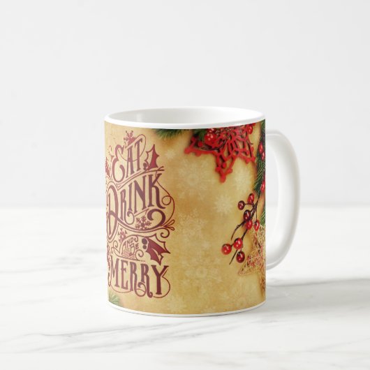 Be Merry Christmas holiday 12月の冬のマグカップ コーヒーマグカップ (正面右)