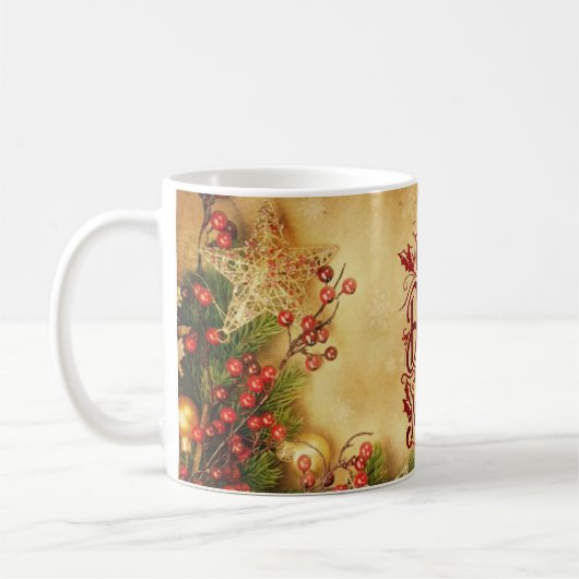 Be Merry Christmas holiday 12月の冬のマグカップ コーヒーマグカップ (左)