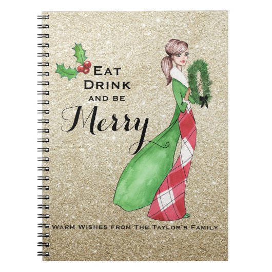 Be Merry Christmas holiday notebook ノートブック (正面)