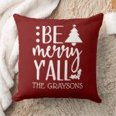Be Merry Y'all Personalized Christmas Season  クッション (ブランケット)