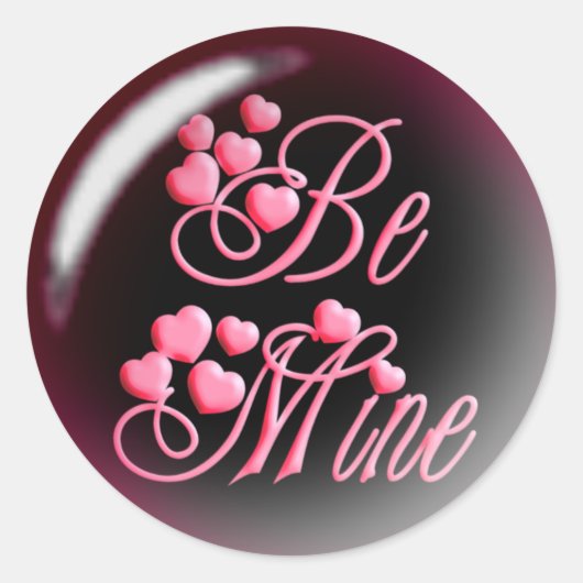 BE MINEとハートby SHARON SHARPE ラウンドシール (正面)