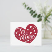 Be mineハートかわいいバレンタイン愛の休日はがき シーズンポストカード (スタンド正面)