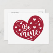 Be mineハートかわいいバレンタイン愛の休日はがき シーズンポストカード (正面/裏面)