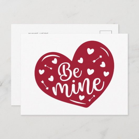 Be mineハートかわいいバレンタイン愛の休日はがき シーズンポストカード (正面/裏面)