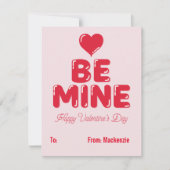 Be Mineハートバルーンレター教室バレンタイン シーズンカード (正面)
