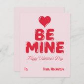 Be Mineハートバルーンレター教室バレンタイン シーズンカード (正面/裏面)