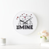 BE MINE – かわいいモダンバレンタインデー ラージ壁時計 (ホーム)