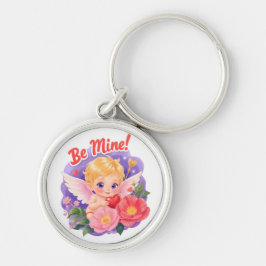 「Be Mine」のキューピッド バレンタインデー キーホルダー