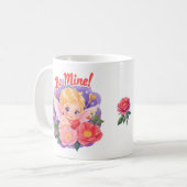 「Be Mine」のキューピッド バレンタインデー コーヒーマグカップ (正面左)