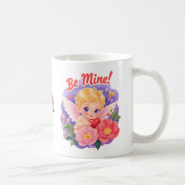 「Be Mine」のキューピッド バレンタインデー コーヒーマグカップ