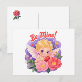 「Be Mine」のキューピッド バレンタインデー シーズンポストカード