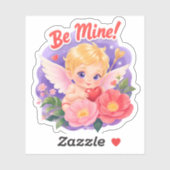 「Be Mine」のキューピッド バレンタインデー シール (シート)