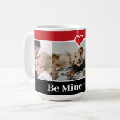 Be Mine カスタム3枚の写真バレンタインデー コーヒーマグカップ (正面左)