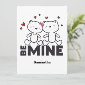 BE MINE – キュートパーソナライズされたバモダンレンタイン カード (スタンド正面)