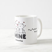 BE MINE – キュートパーソナライズされたバモダンレンタイン コーヒーマグカップ (正面右)