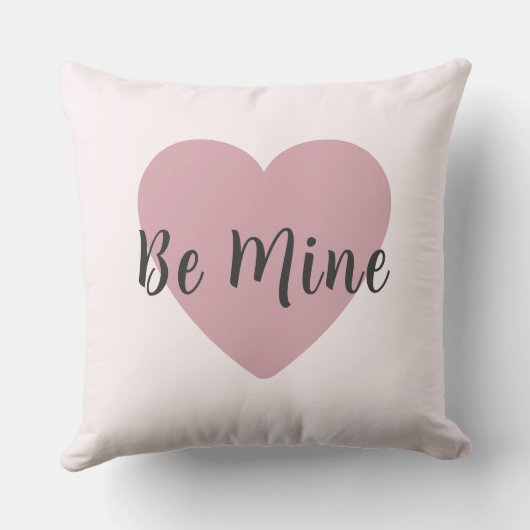 Be Mine ダスティーローズハート バレンタインデー クッション (裏面)
