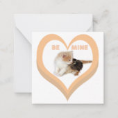 BE MINE バレンタインの動物たち 会話ハート ノートカード (正面)