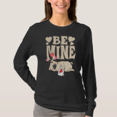 Be Mine：バレンタインデーおもしろいの可愛いパグ&ラブレター Tシャツ (正面)