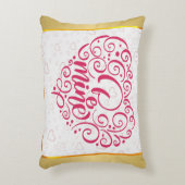 Be Mine」ヴィンテージ文字:ハッピーバレンタインデー アクセントクッション (正面(垂直))