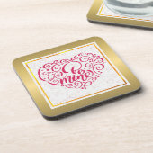 Be Mine」ヴィンテージ文字:ハッピーバレンタインデー コースター (左側)