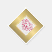 Be Mine」ヴィンテージ文字:ハッピーバレンタインデー スタンダードカクテルナプキン (角)