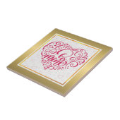 Be Mine」ヴィンテージ文字:ハッピーバレンタインデー タイル (側面)