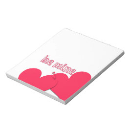 Be Mine 2つのハートセーフティピンバレンタインのメモ帳 ノートパッド
