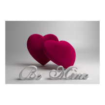 Be Mine 3Dハートバレンタインポスター