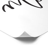 Be Mine Black書道モダンバレンタインアート ポスター (角)