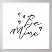 Be Mine Black書道モダンバレンタインアート ポスター (正面)