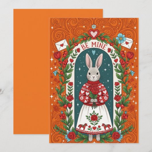 Be Mine Bunny Valentine Card シーズンカード (正面/裏面)