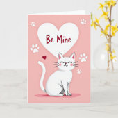 Be Mine Cat Love Card カード (黄色い花)