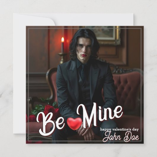 Be Mine – Dark Romantic Valentine Portrait Art ノートカード (正面)