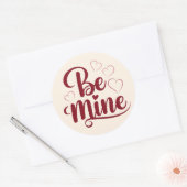 Be Mine - Design Romantique pour la Saint-Valentin ラウンドシール (封筒)