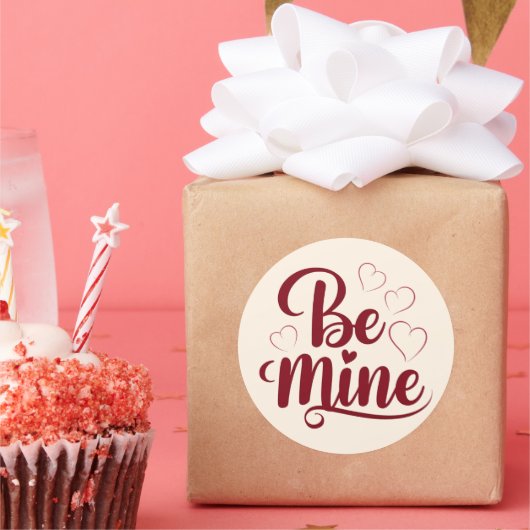 Be Mine - Design Romantique pour la Saint-Valentin ラウンドシール (パーティー)