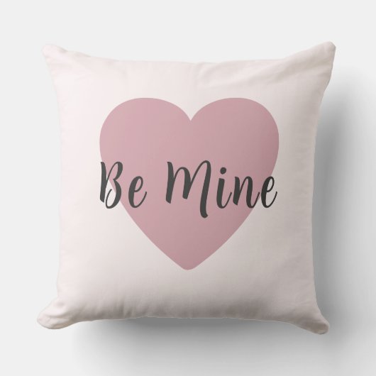 Be Mine Dusty Rose Heart Valentine's Day  クッション (正面)