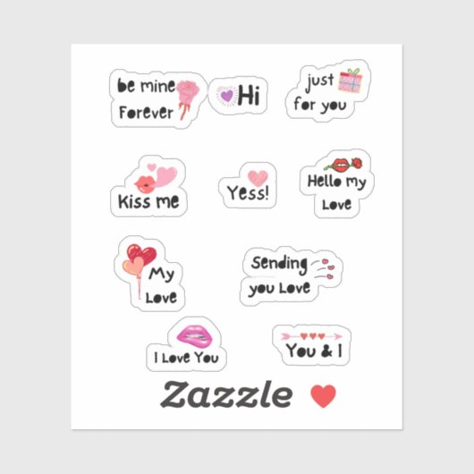 Be Mine forever、バレンタインのかわいい美学引用文 シール (シート)