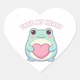 be mine frog, valentine frog, romantic frog, cute  ハートシール