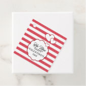Be Mine Happy Valentine's Day Heart Chalk Stripes フェイバータグ (インサイチュ)